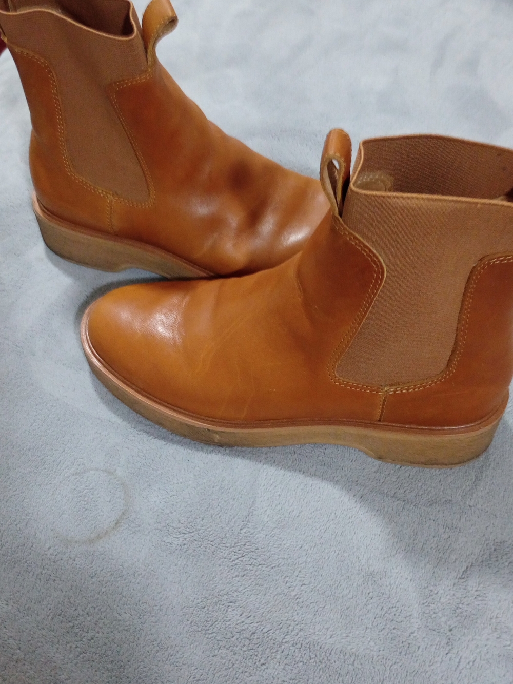 Madewell Tan 100% Leather Chelsea Ankle Boots Size 8.5 - Picture 2 of 5